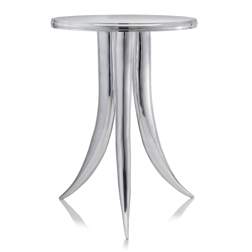 17" X 17" X 23" Silver Aluminum Thistle Leg Table