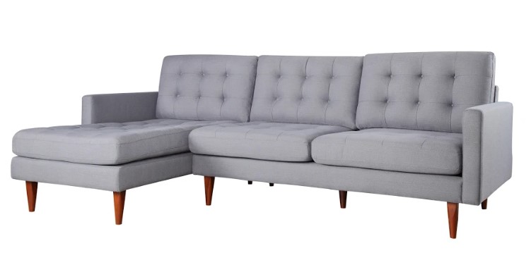 105" X 61" X 38" Gray Polyester Laf Sectional