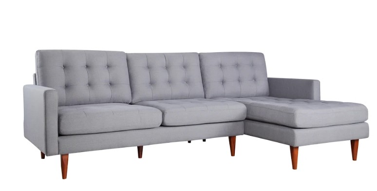 105" X 61" X 38" Gray Polyester Raf Sectional
