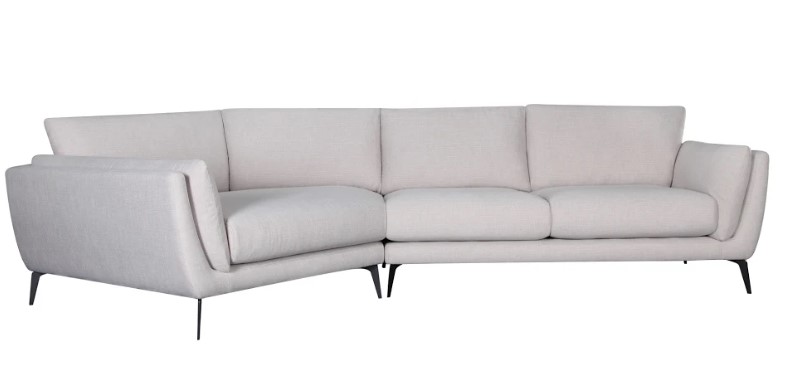 134" X 65" X 35" Oatmeal Polyester Laf Sectional