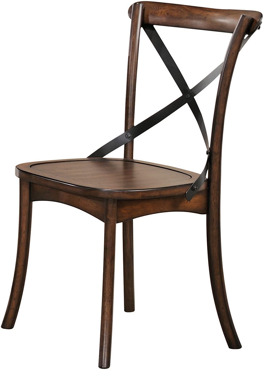 18" X 21" X 35" Dark Oak & Black Wood Side Chair Set2