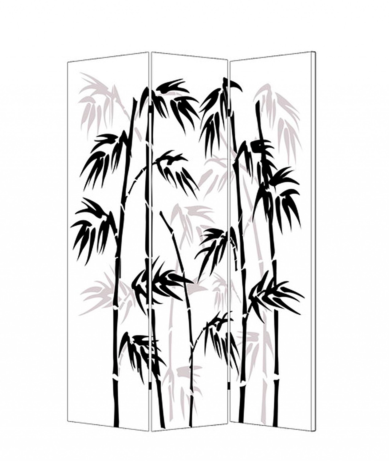 1" x 48" x 72" Multi Color Wood Canvas Bamboo Leaf Screen