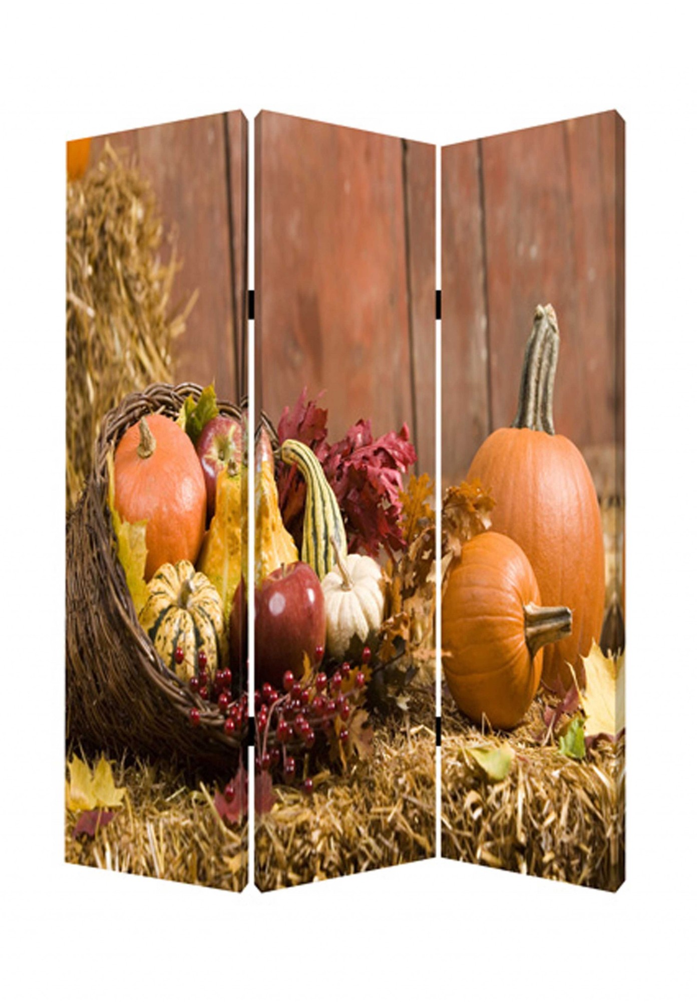 1" x 48" x 72" Multi Color Wood Canvas Harvest Screen