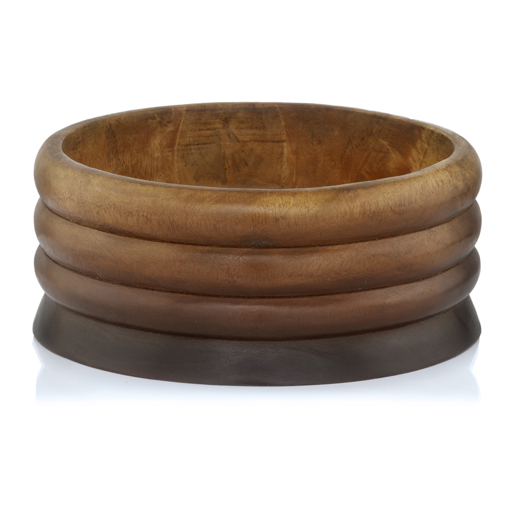 10" Stylish Brown Centerpiece Wood Bowl