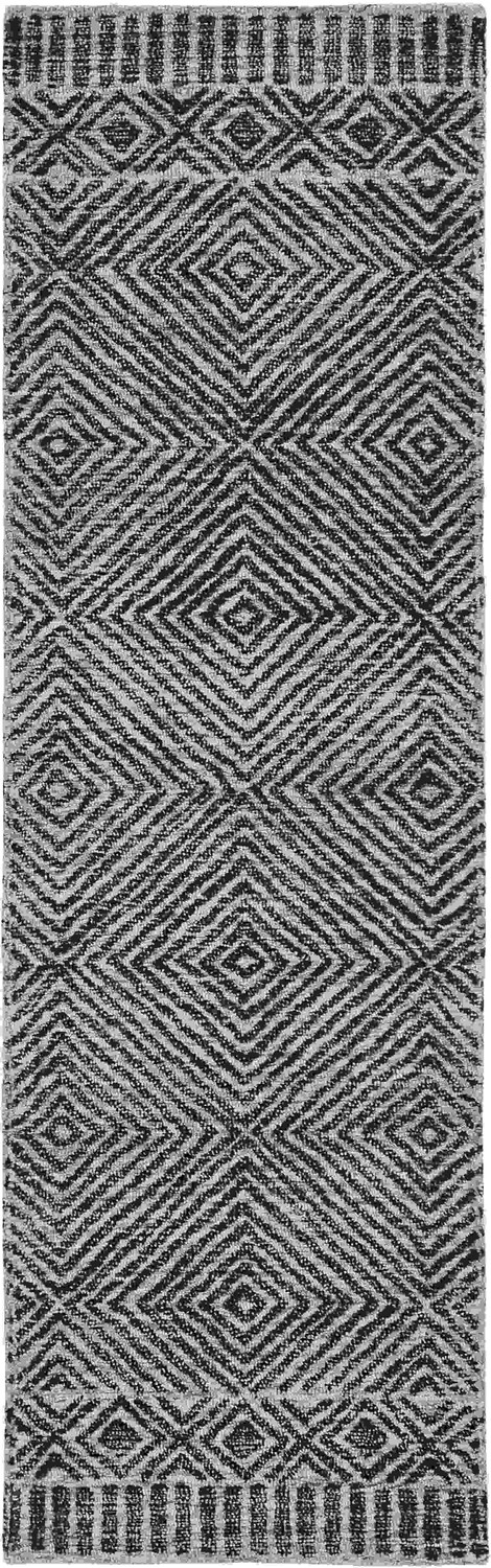 108" X 156" Grey or Black Wool Rug