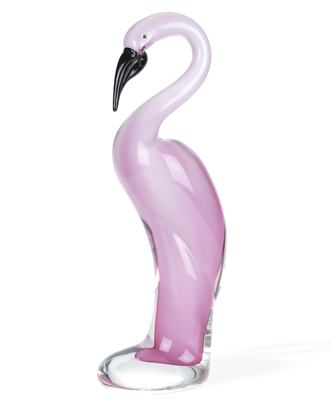 13" Mouth Blown Pink Flamingo Art Glass