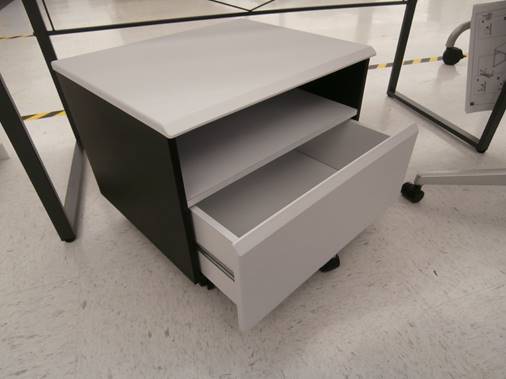19" X 16" X 15" Black And White File Cabinet