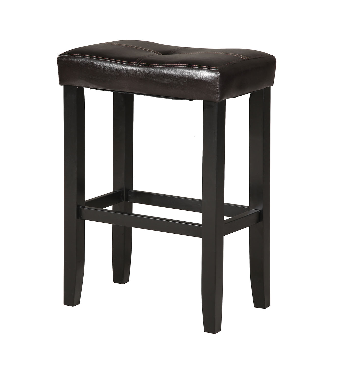 21" X 14" X 24" 2pc Espresso And Black Swivel Counter Height Stool