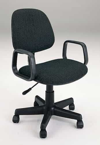 22" X 22" X 33" Black Fabric Office Chair With Pneumatic Lift