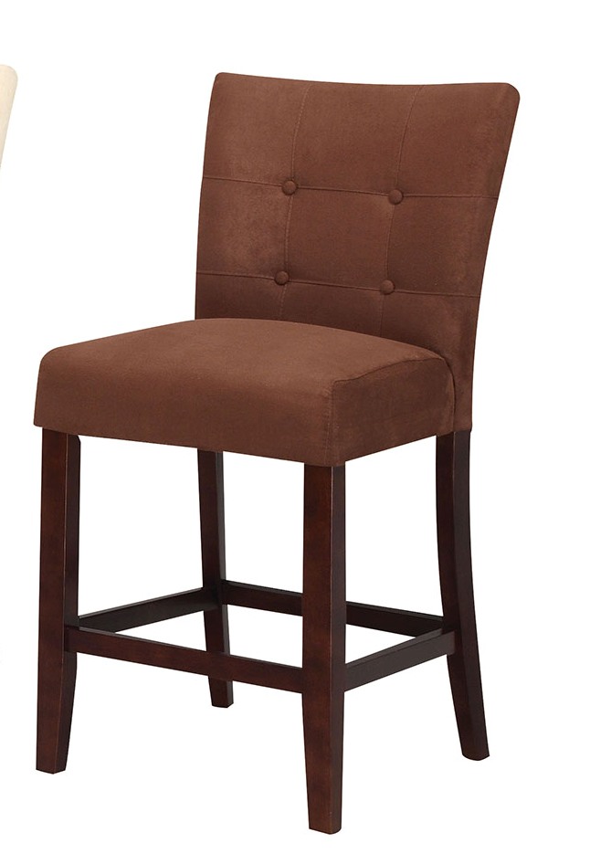 19" X 26" X 42" 2pc Chocolate Microfiber And Walnut Counter Height Chair