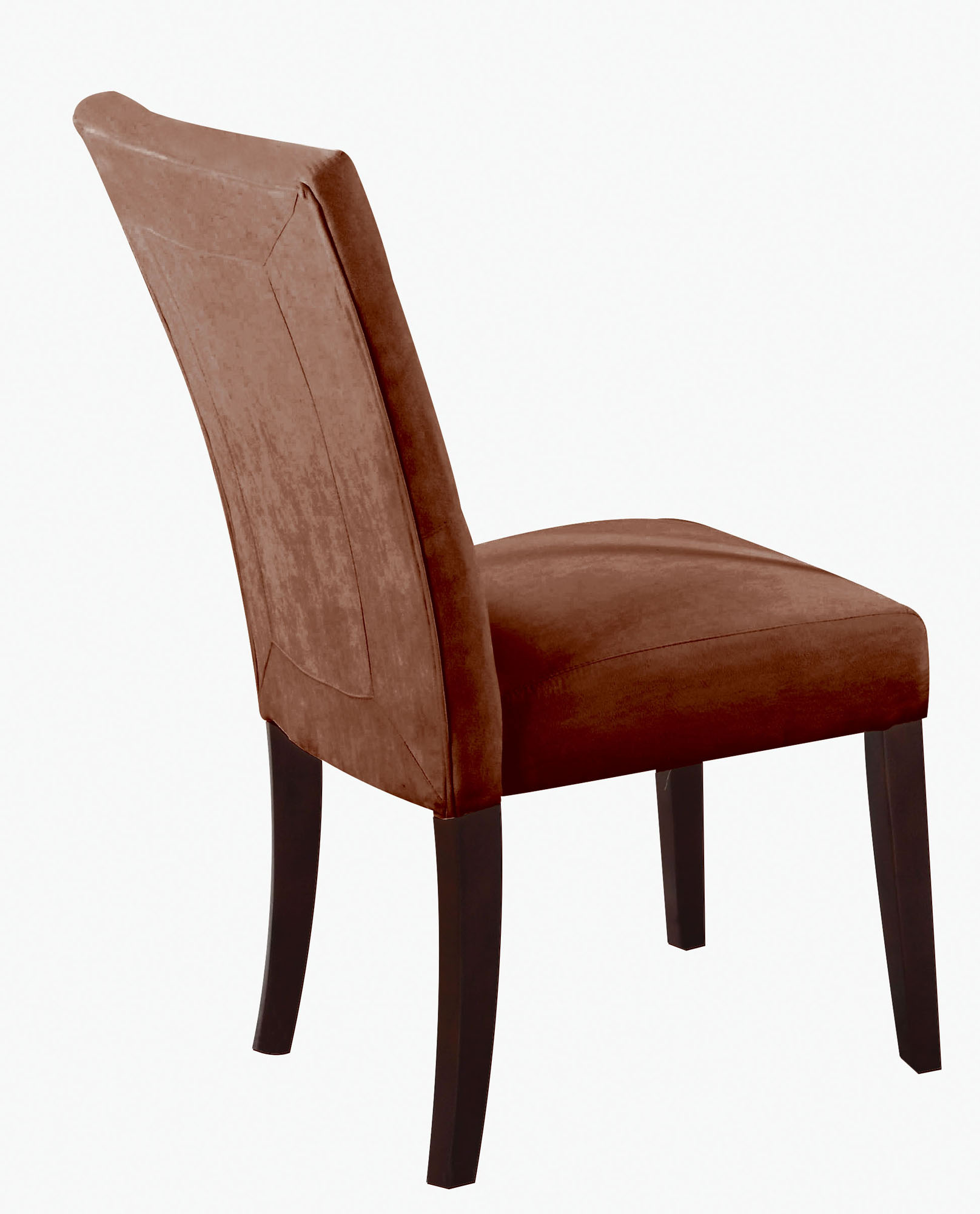 19" X 25" X 40" 2pc Chocolate Microfiber And Walnut Side Chair