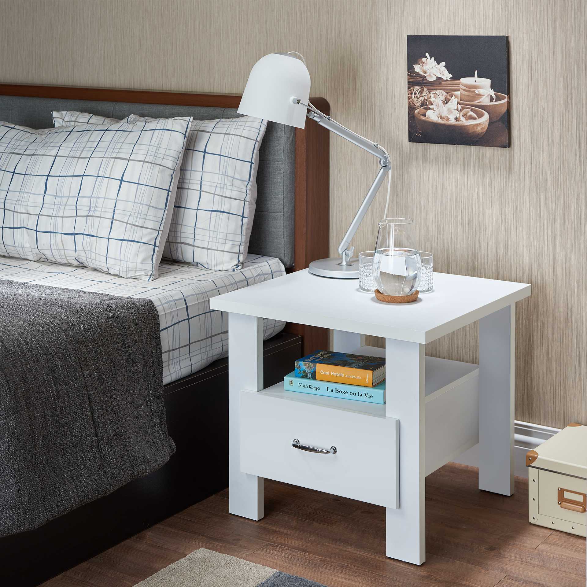 22" X 22" X 20" White Particle Board Nightstand