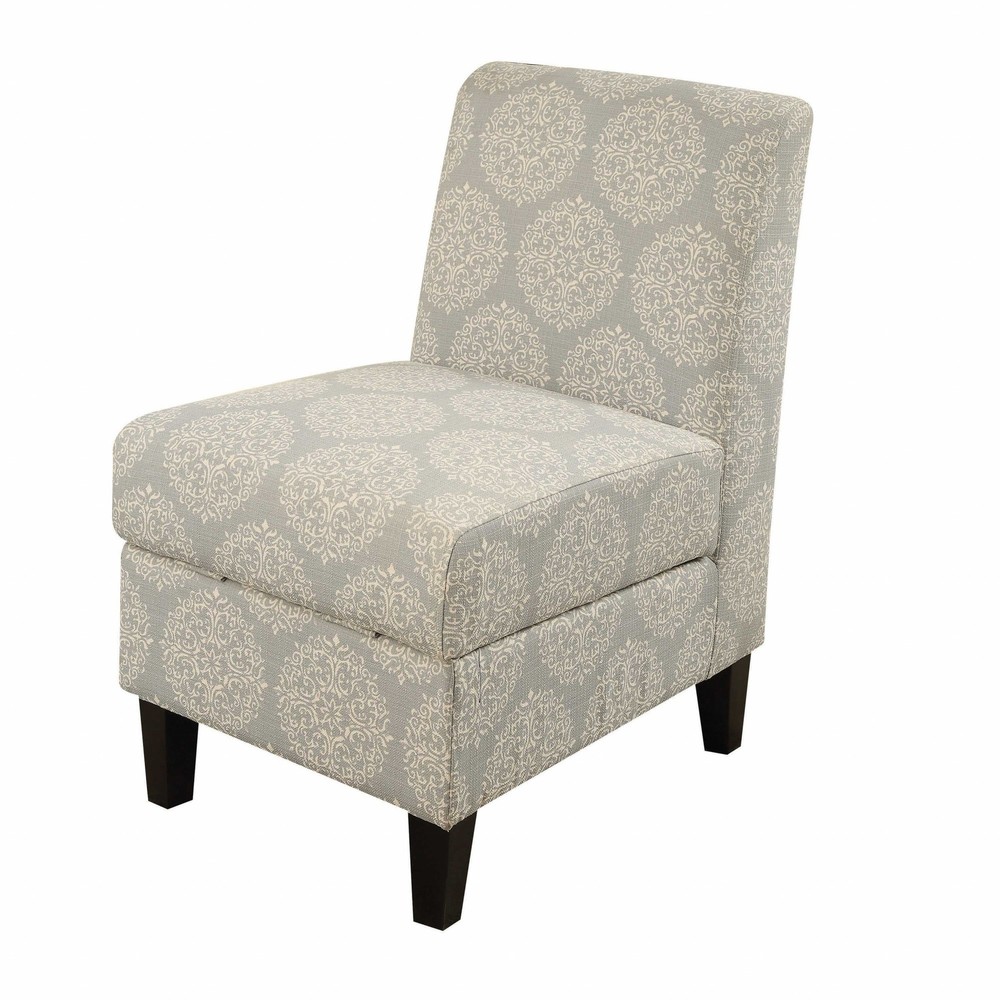 22" X 30" X 36" Hexagon Pattern Accent Chair With Storage