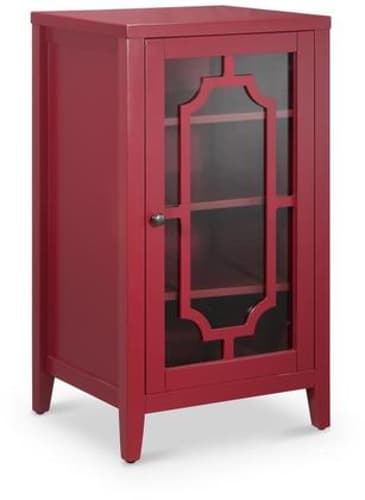 18" X 16" X 33" Burgundy Accent And Wine Cabinet