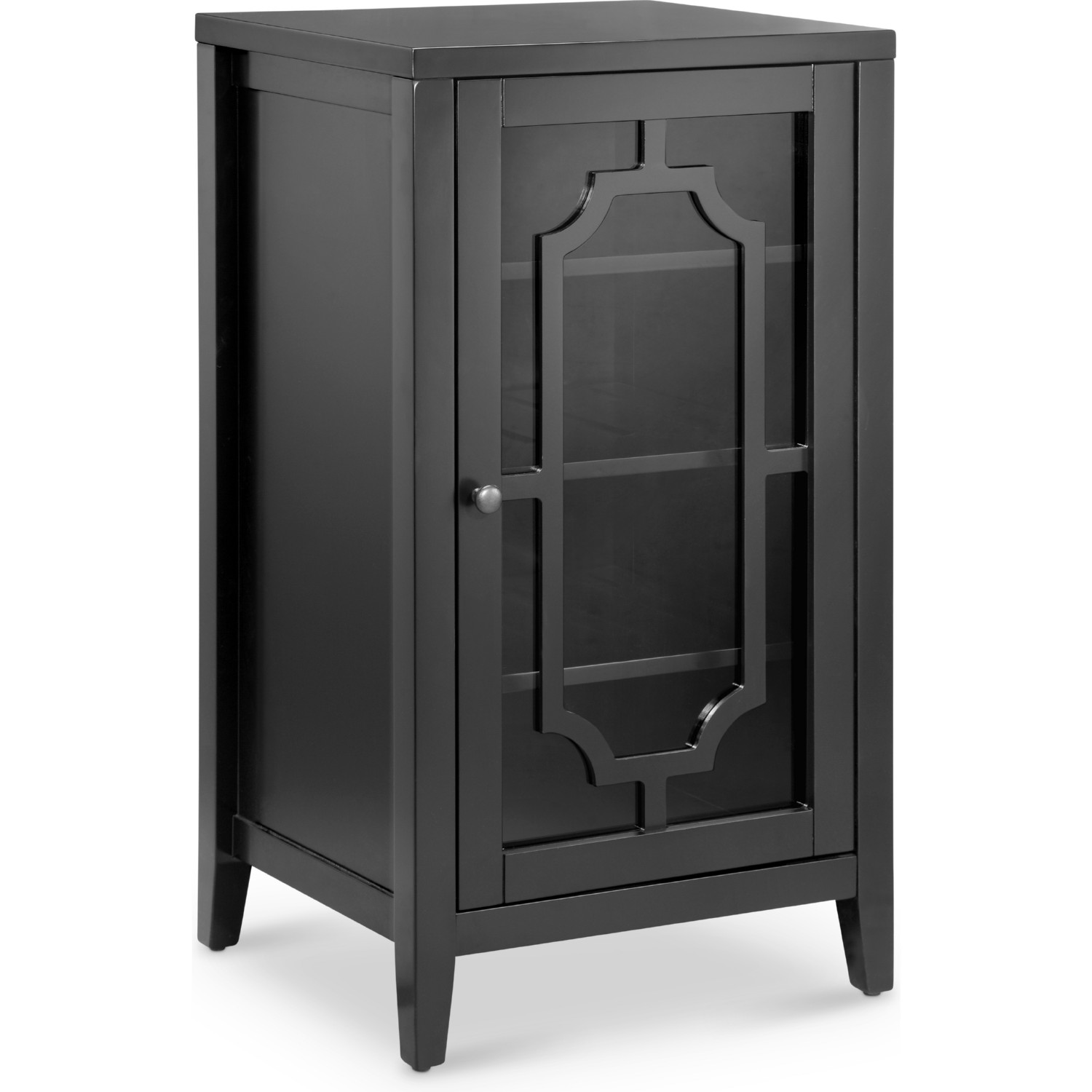 18" X 16" X 33" Black Accent And Wine Cabinet