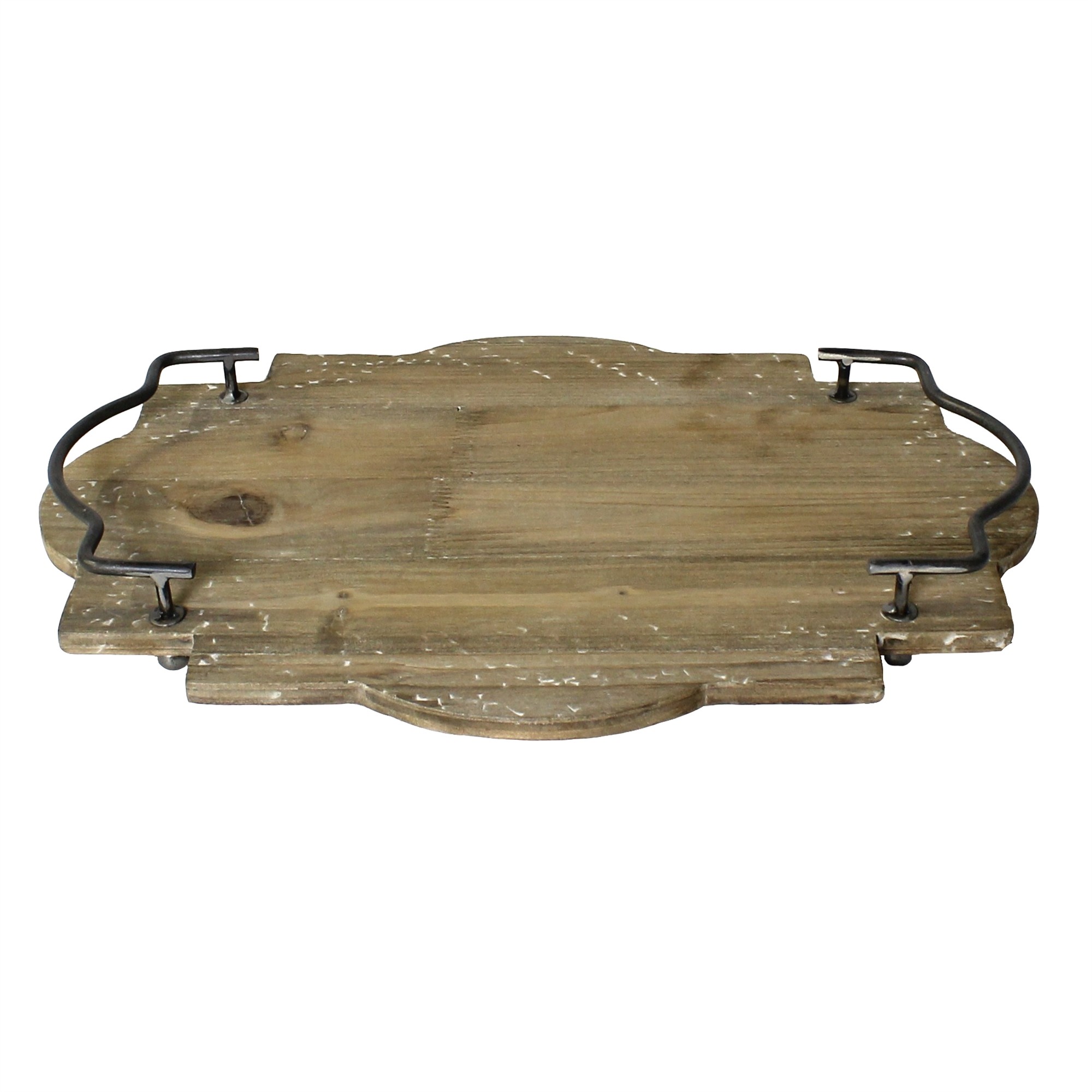 Jumbo Wooden Tray with Metal Handles