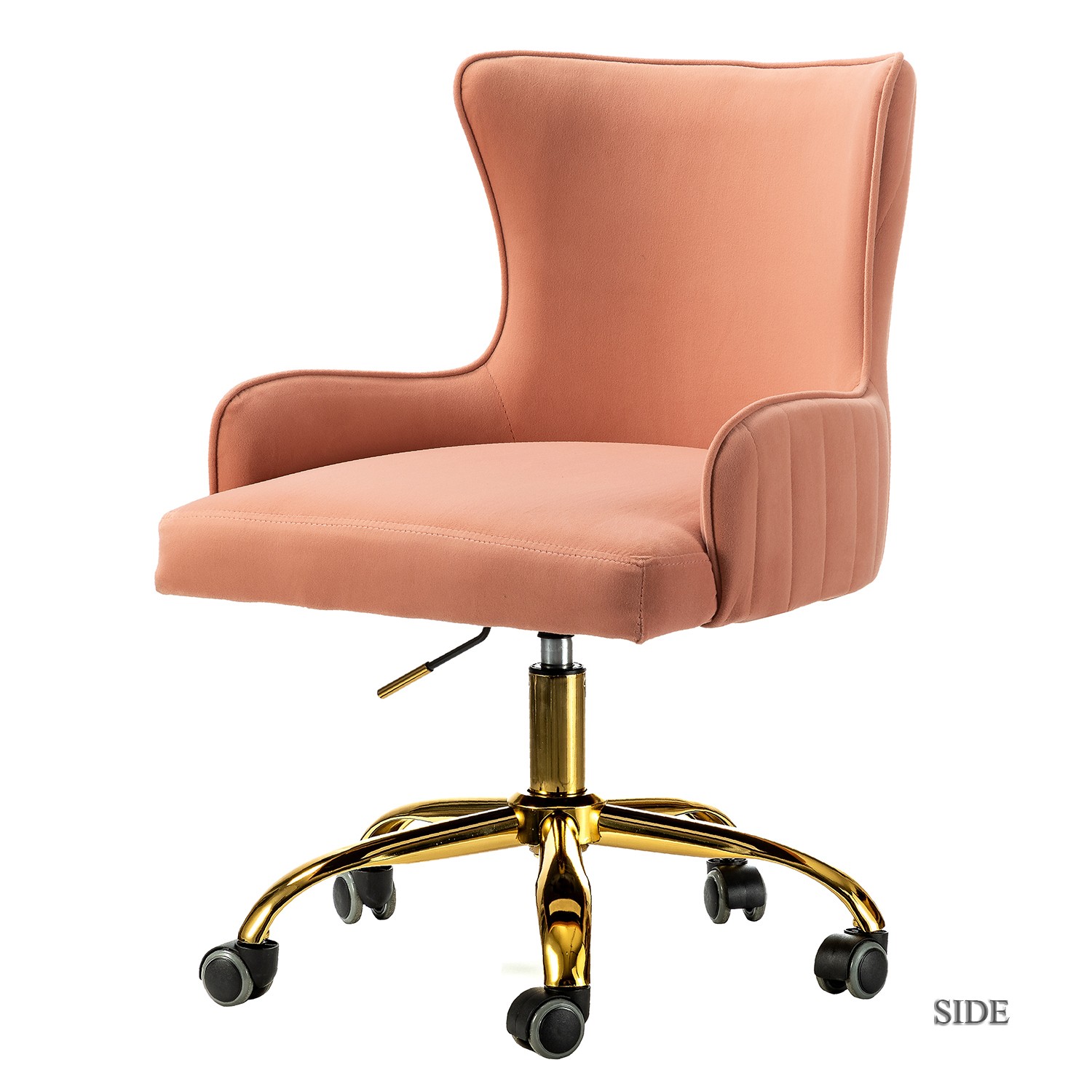 Back Channel Blush Pink and Gold Rolling Office Chair