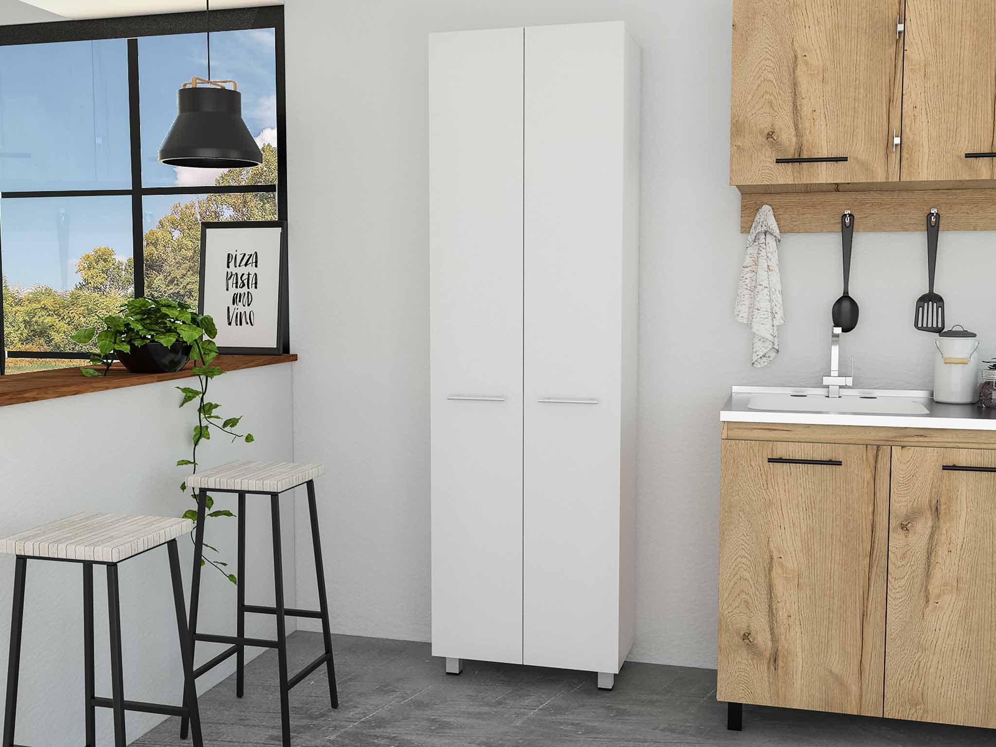 Thea White Pantry Cabinet