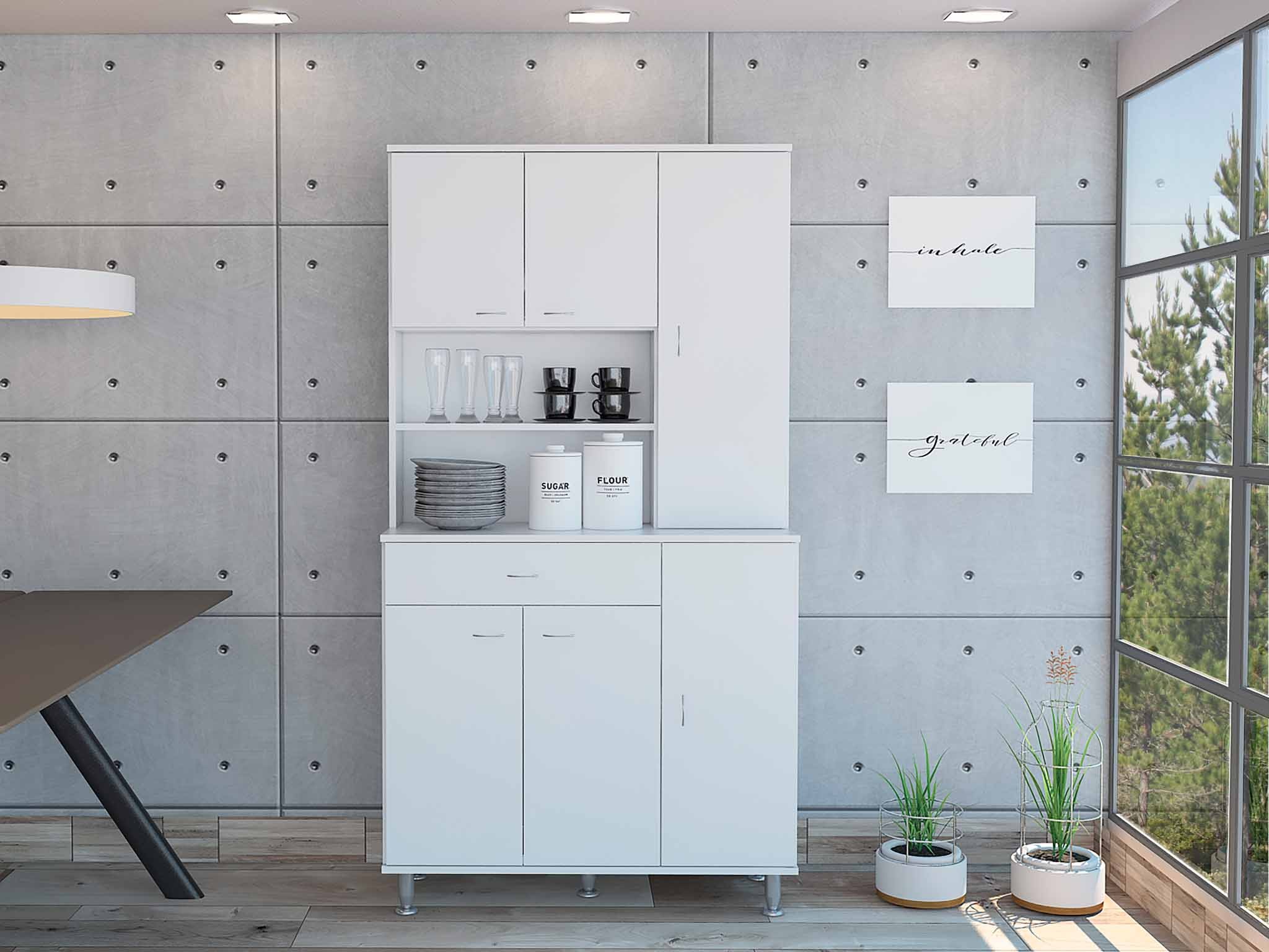 Milano White Pantry Cabinet