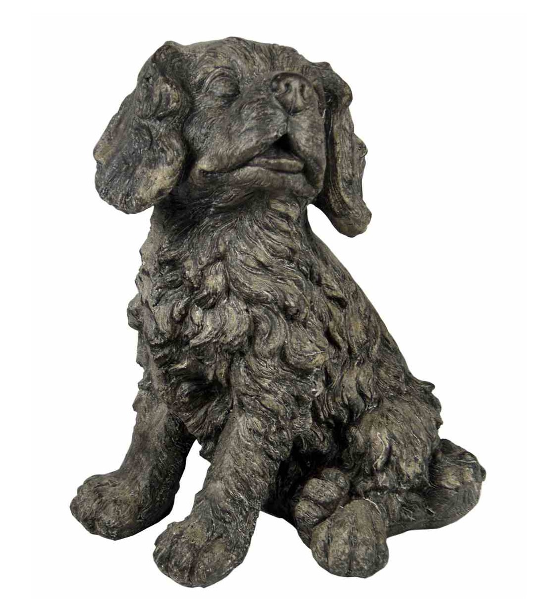 15" Rustic Barking Dog Indoor Outdoor Statue