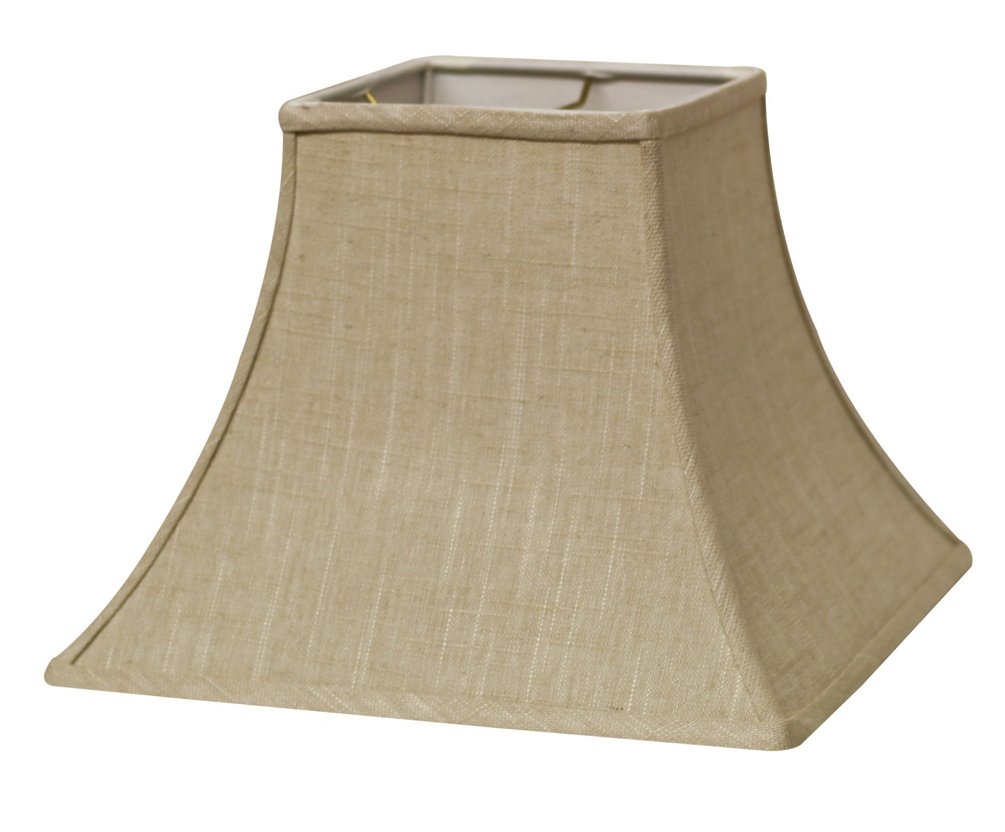 10" Light Wheat Premium Square Bell Slanted Linen Lampshade