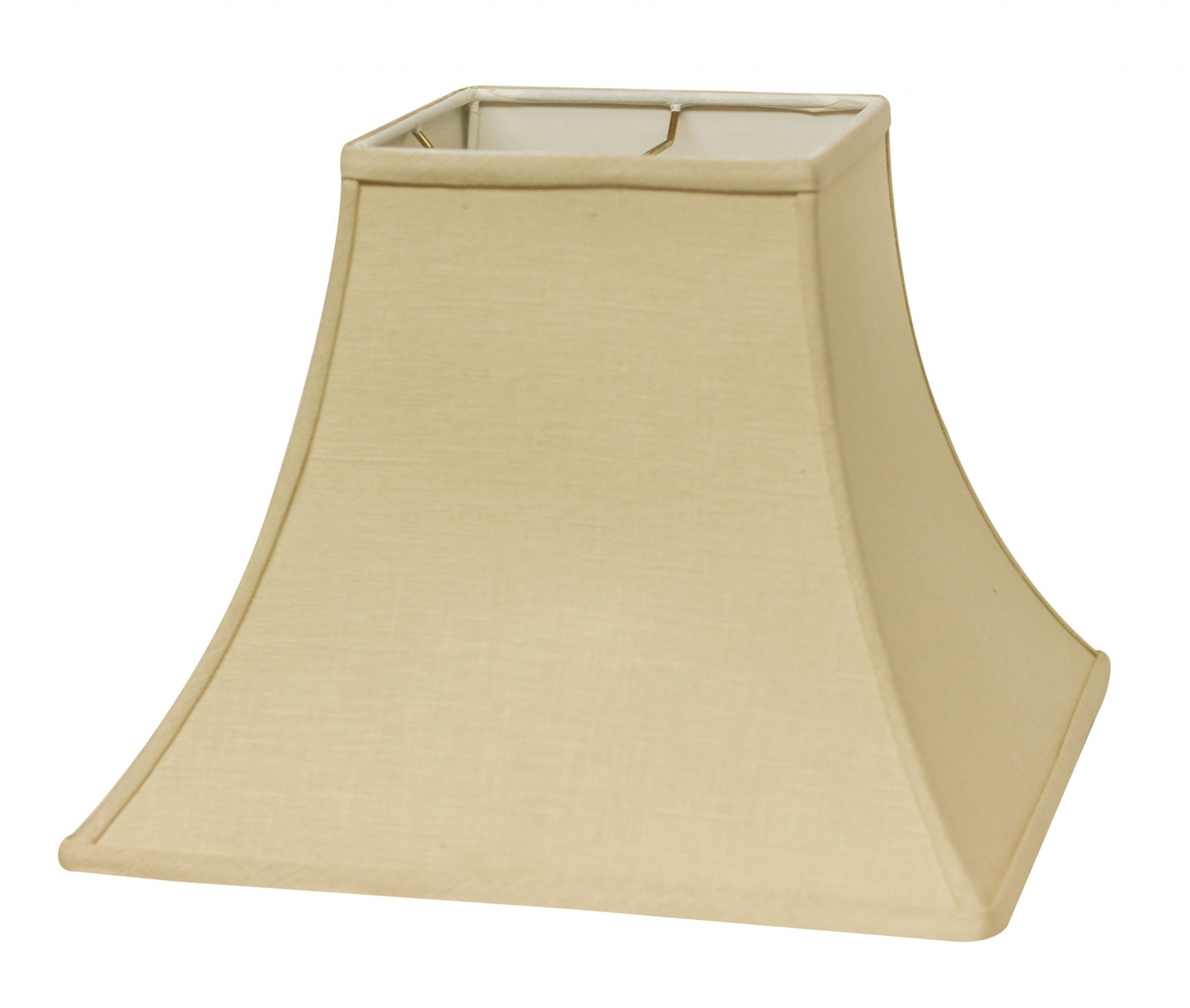 10" Parchment Biege Premium Square Bell Slanted Linen Lampshade
