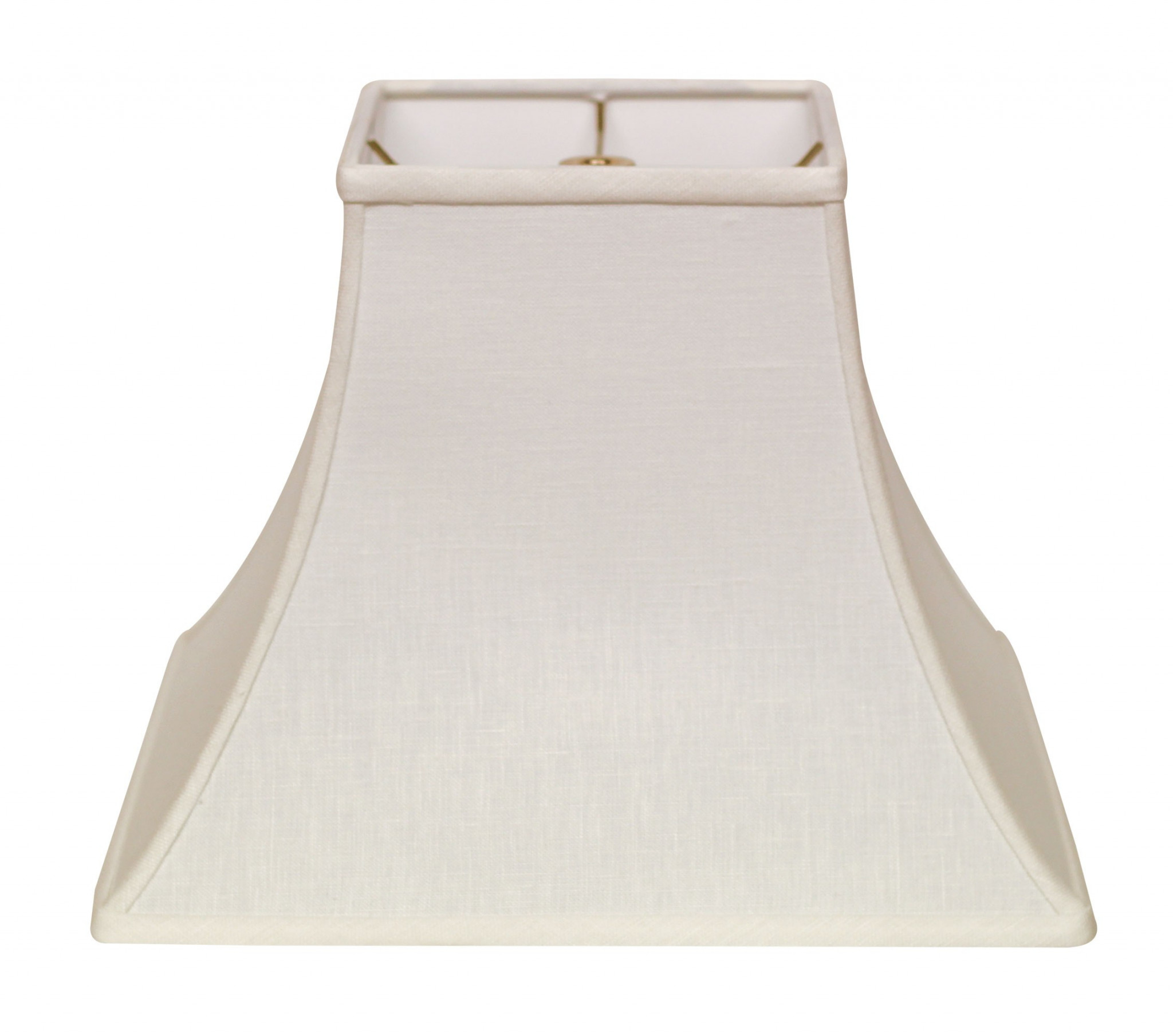 10" White Premium Square Bell Slanted Linen Lampshade