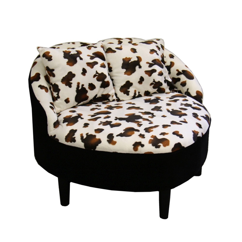 22" Cool Leopard Soft and Comfy Accent Chair with Pillows