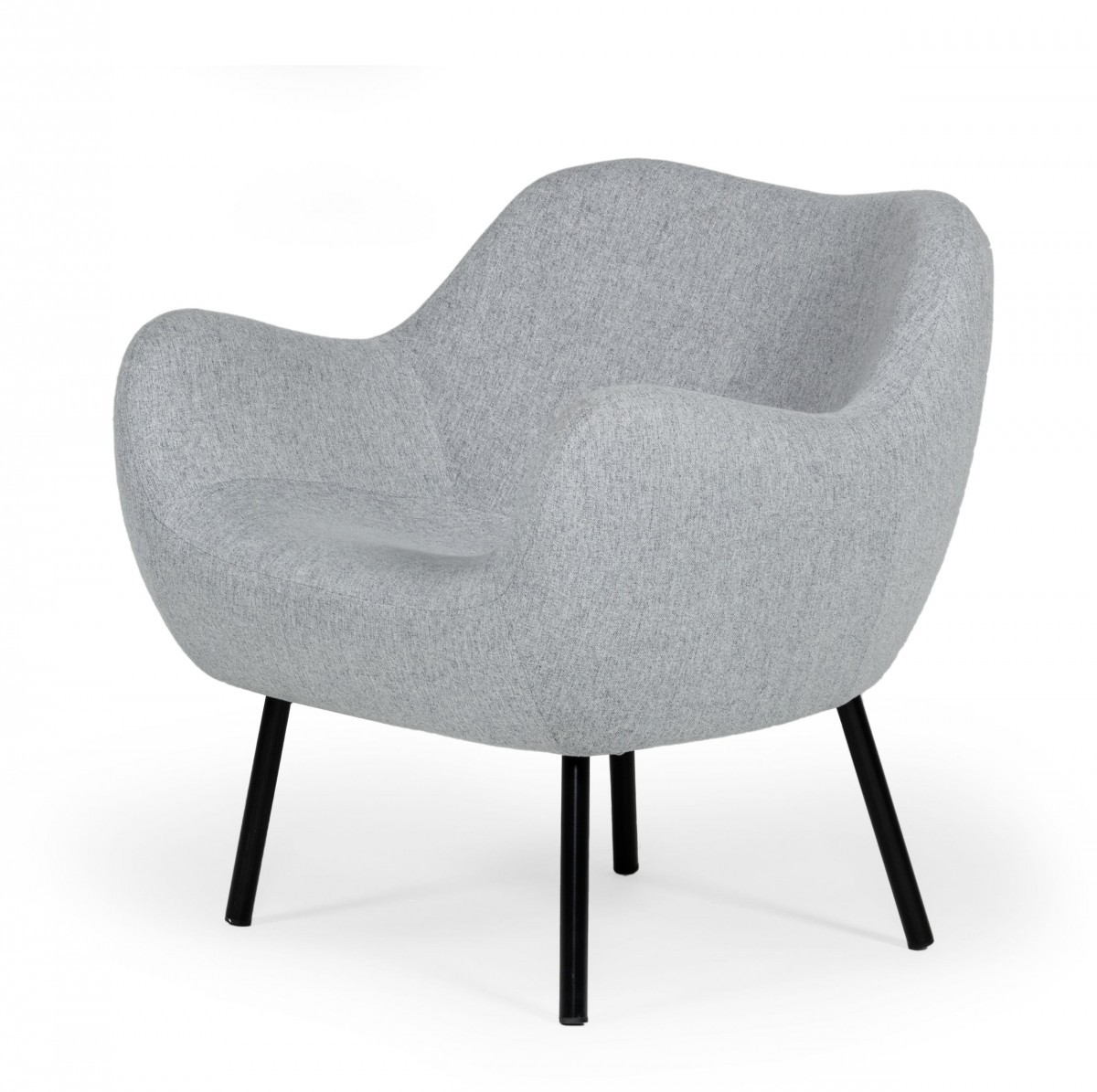 28" Modern Grey Linen Fabric Chunky Wingback Chair