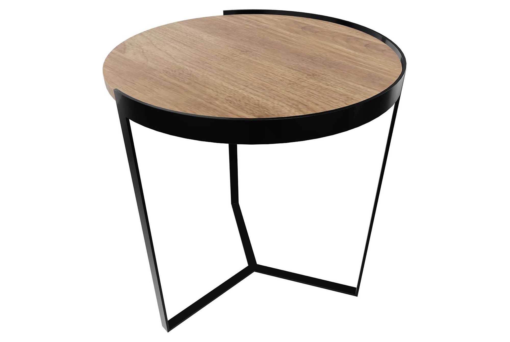 20 Contempo Brown and Black Round Wood Tri Leg End Table