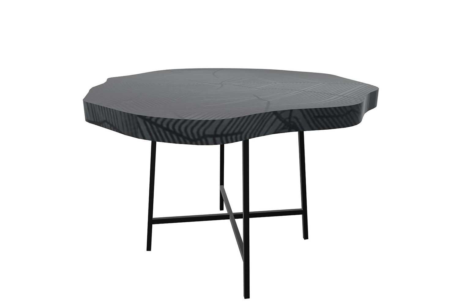 26" Modern Black Organic Shaped Wood And Metal End Table