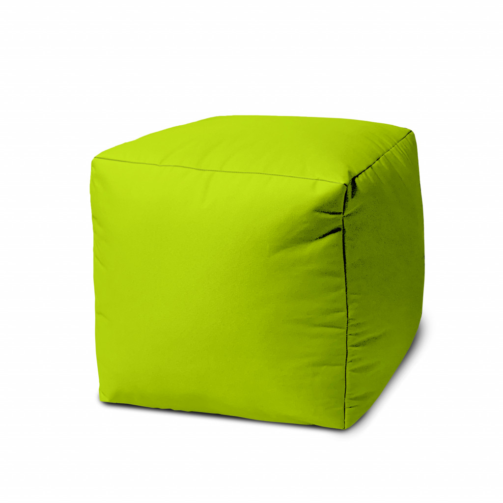 17 Cool Lemongrass Green Solid Color Indoor Outdoor Pouf Ottoman