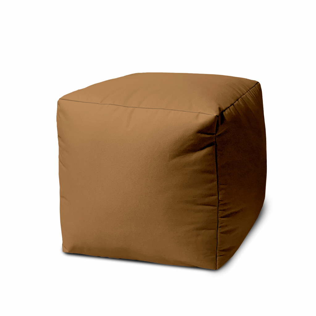 17 Cool Warm Mocha Brown Solid Color Indoor Outdoor Pouf Ottoman