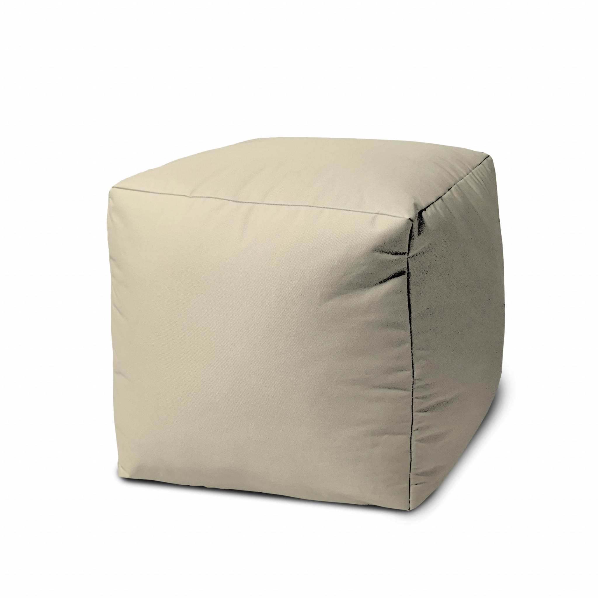 17 Cool Neutral Ivory Solid Color Indoor Outdoor Pouf Cover