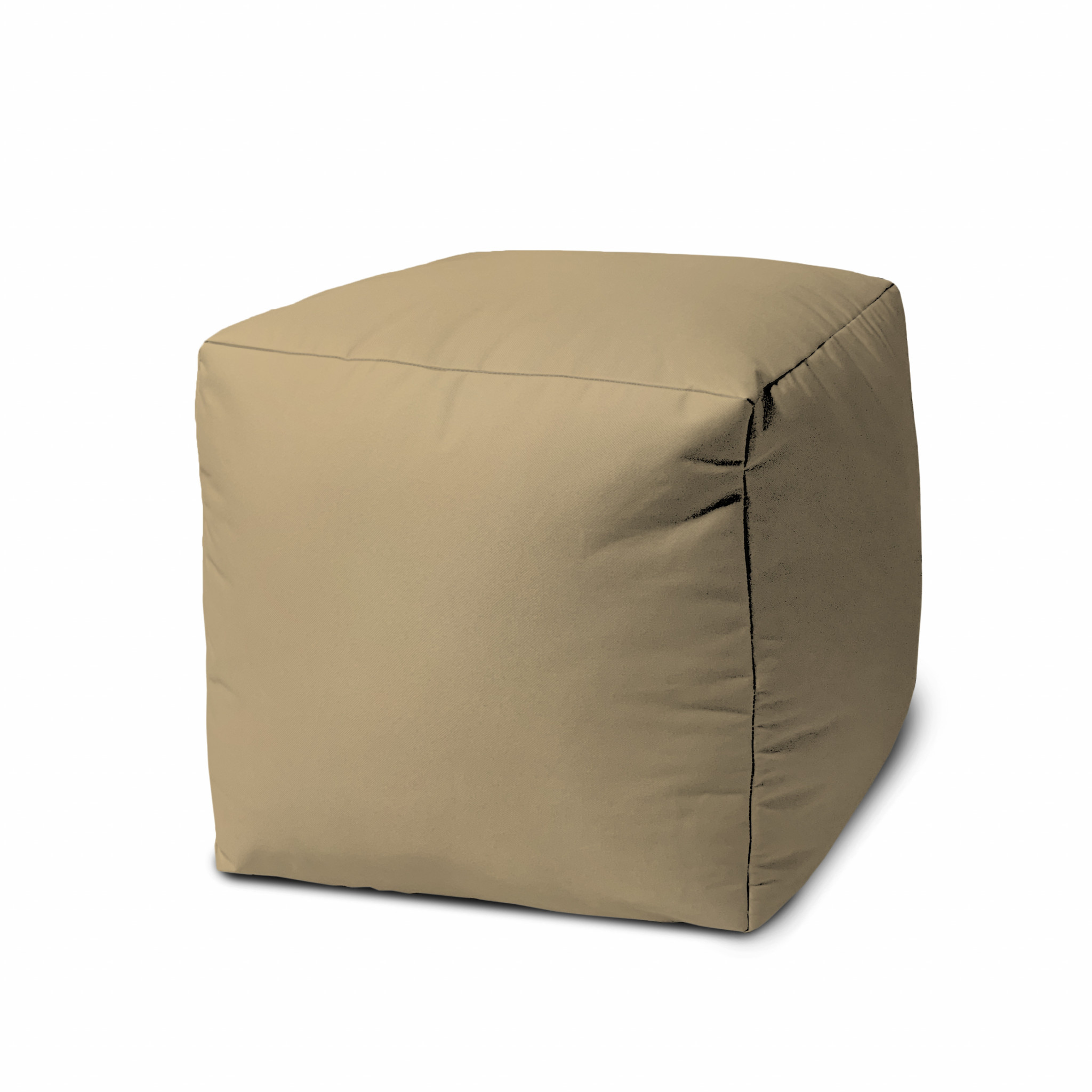 17 Cool Khaki Tan Solid Color Indoor Outdoor Pouf Cover
