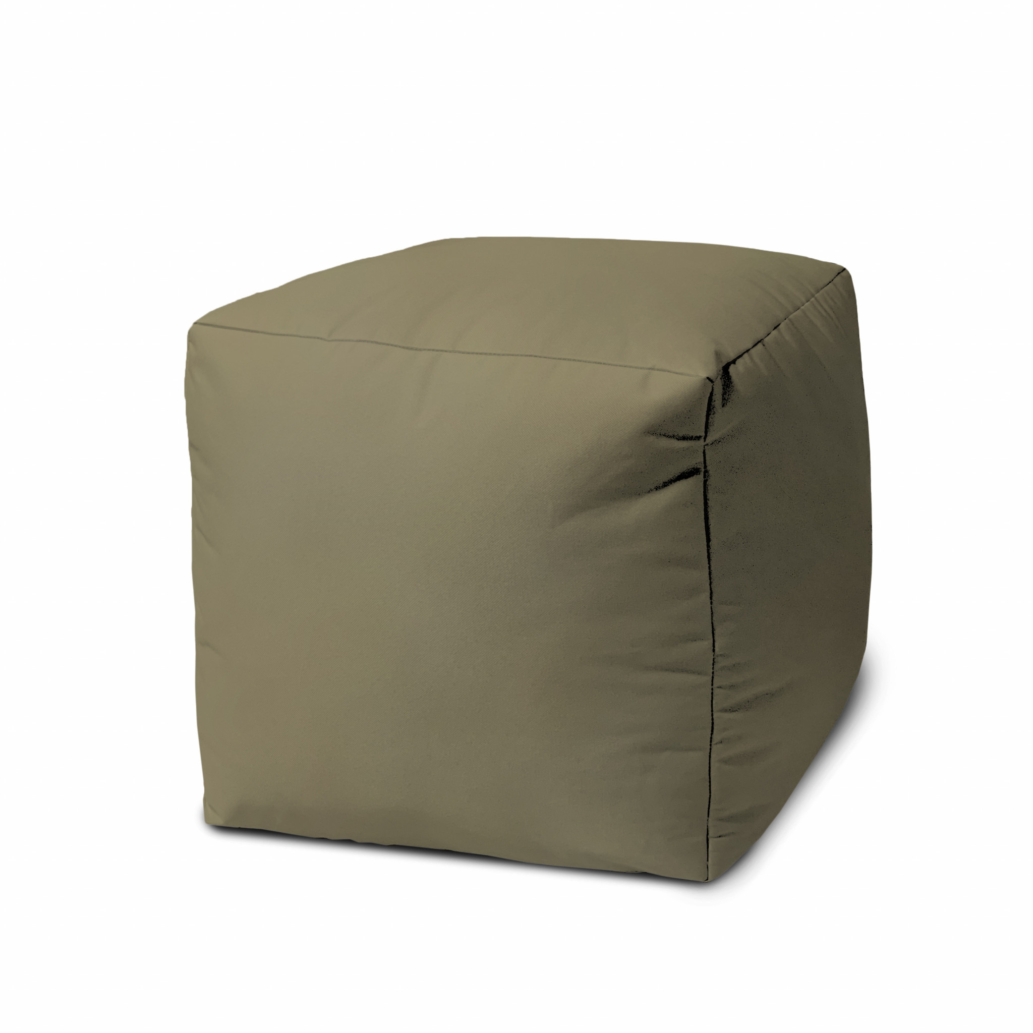 17 Cool Dark Tan Khaki Solid Color Indoor Outdoor Pouf Cover