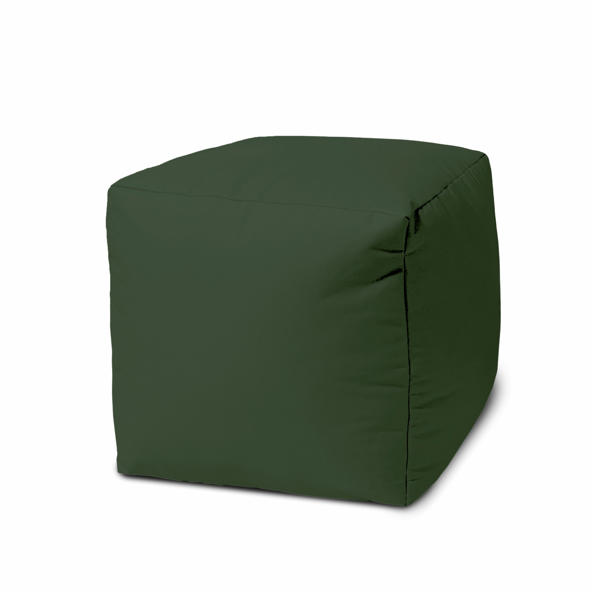 17 Cool Moss Green Solid Color Indoor Outdoor Pouf Cover