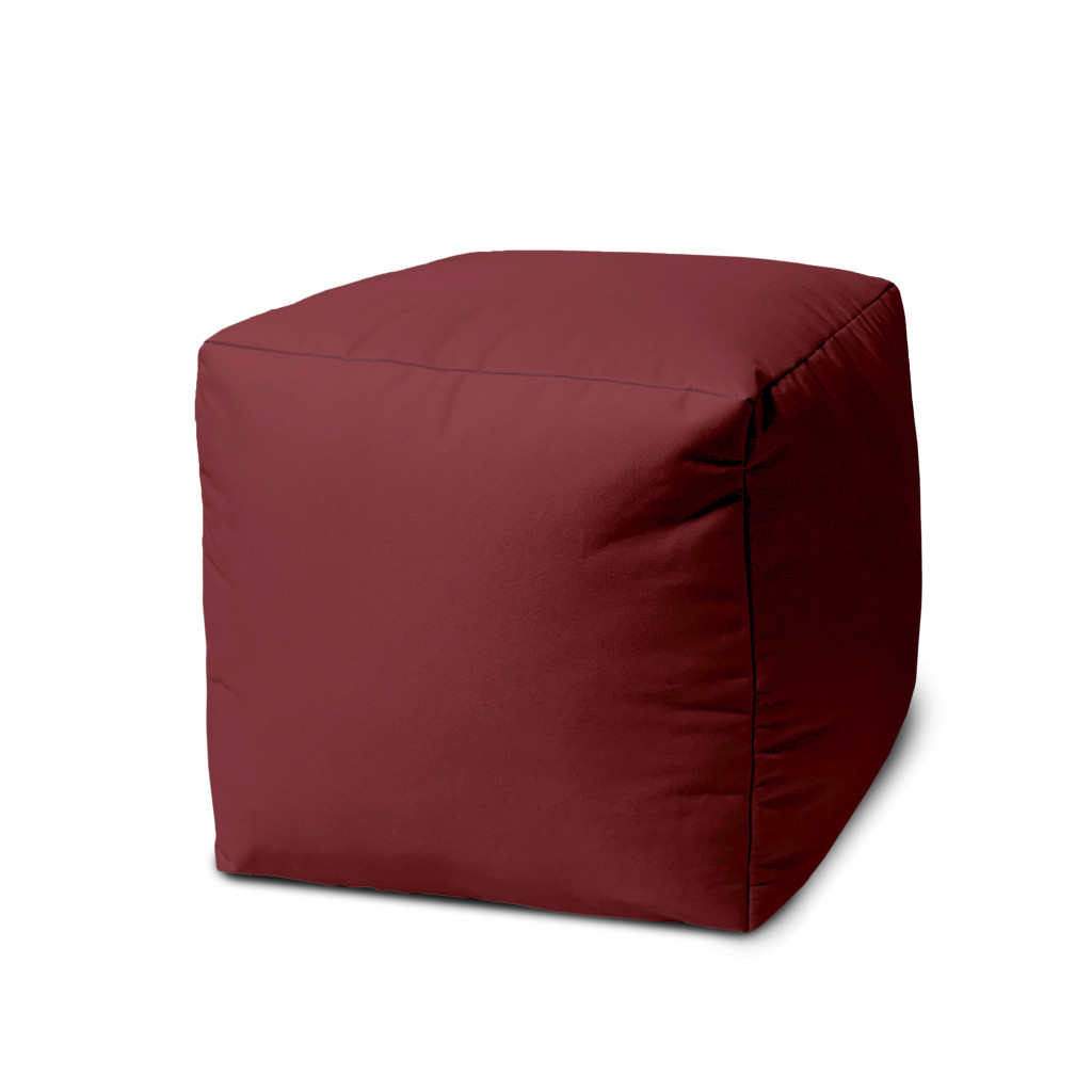 17 Cool Maroon Burgundy Solid Color Indoor Outdoor Pouf Cover