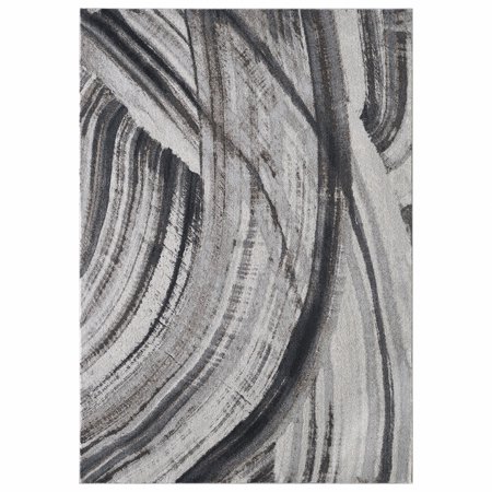 10 x 13 Gray Ivory Abstract Strokes Modern Area Rug