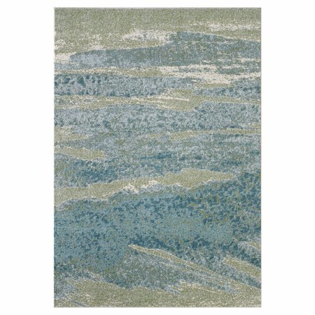 10 x 13 Blue Sage Impressionistic Ocean Area Rug