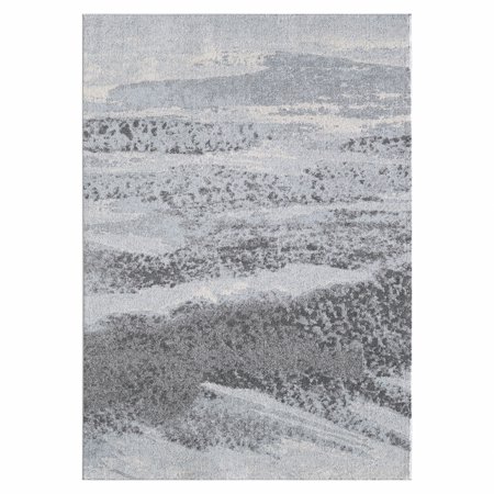 10 x 13 Blue Gray Abstract Mist Modern Area Rug