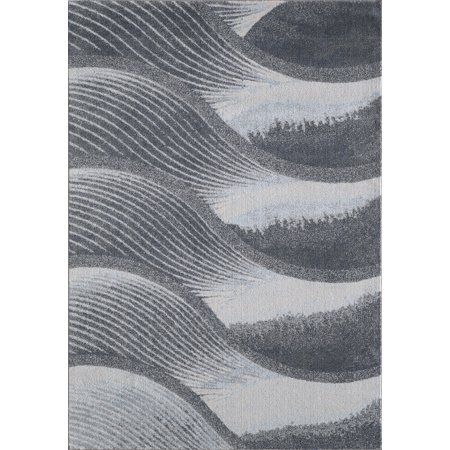 10 x 13 Gray Blue Abstract Waves Modern Area Rug
