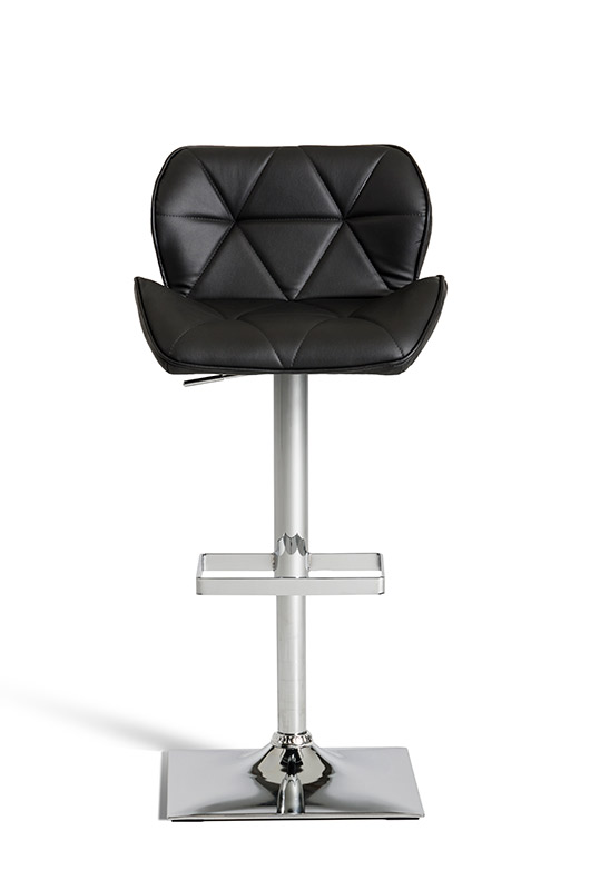 42" Black Eco-Leather and Steel Bar Stool
