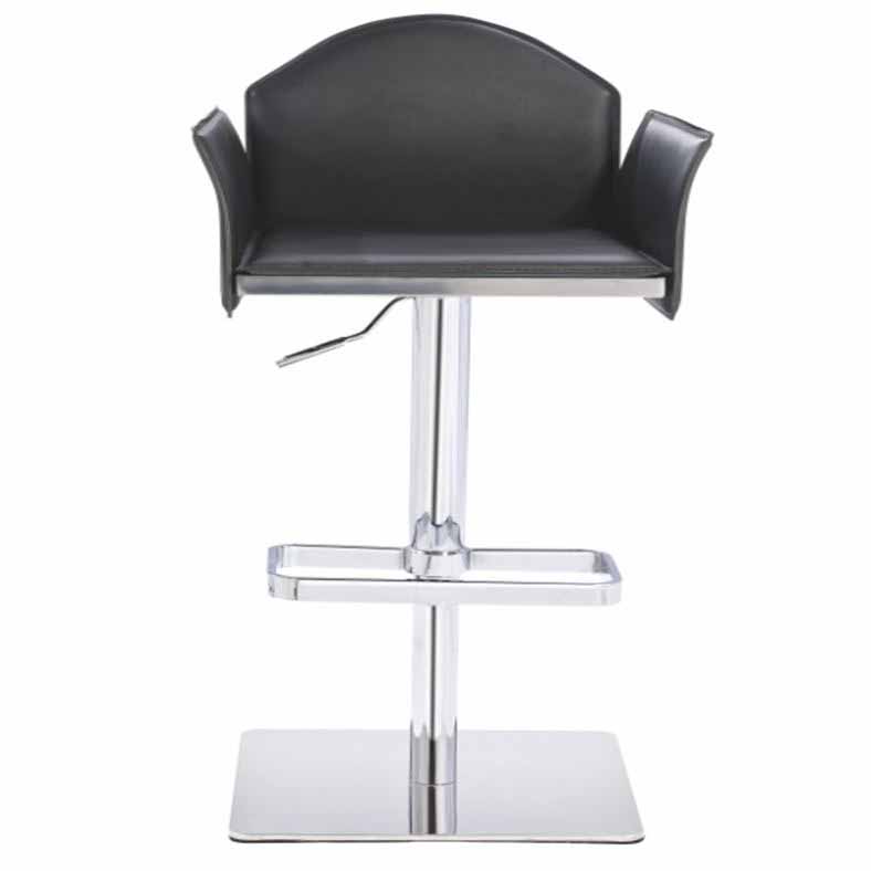 41" Black Eco-Leather and Steel Bar Stool