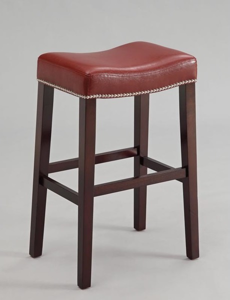 19" X 14" X 26" 2pc Red And Espresso Counter Height Stool