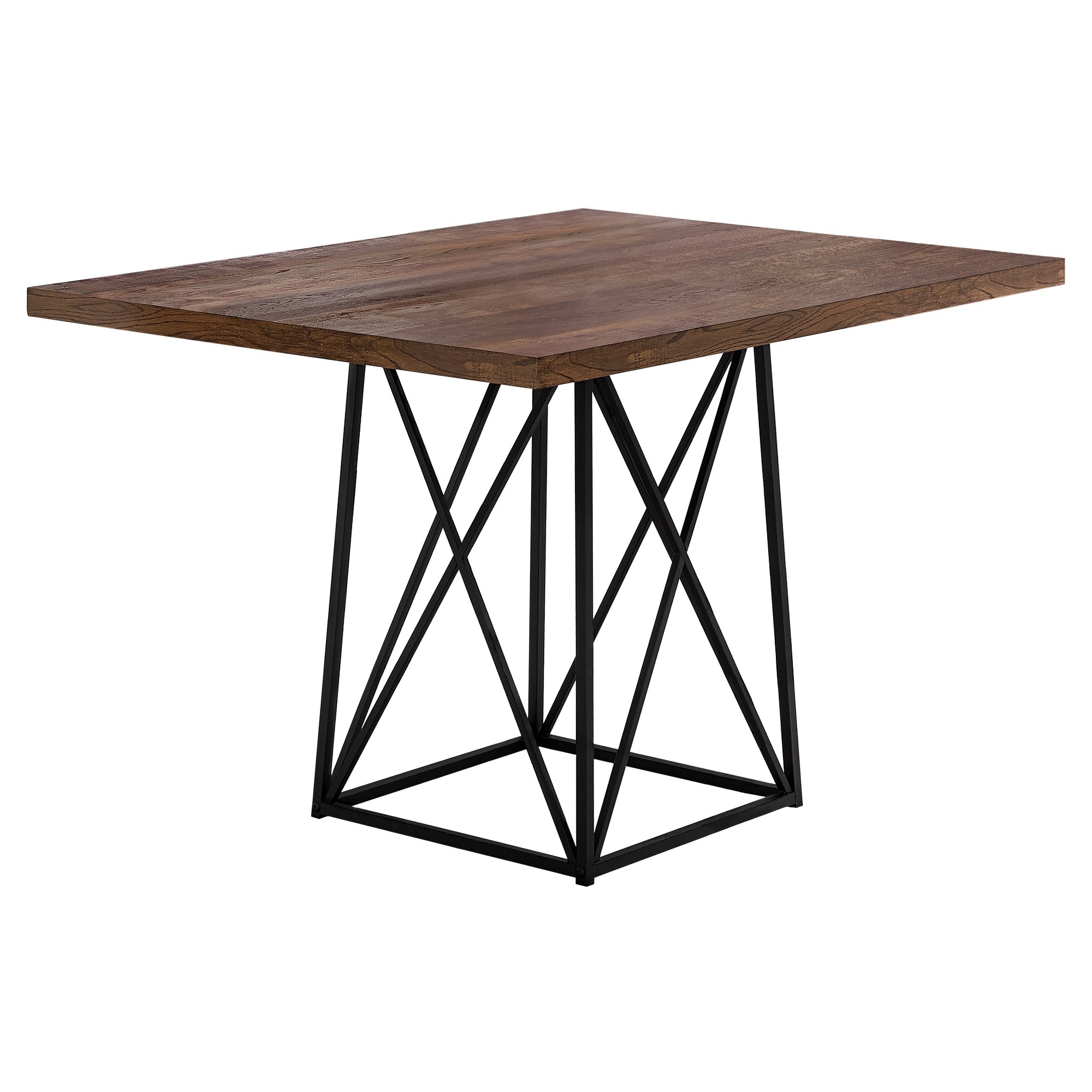 36" x 48" 31" BrownwithBlack Reclaimed Wood Particle Board and Metal Dining Table
