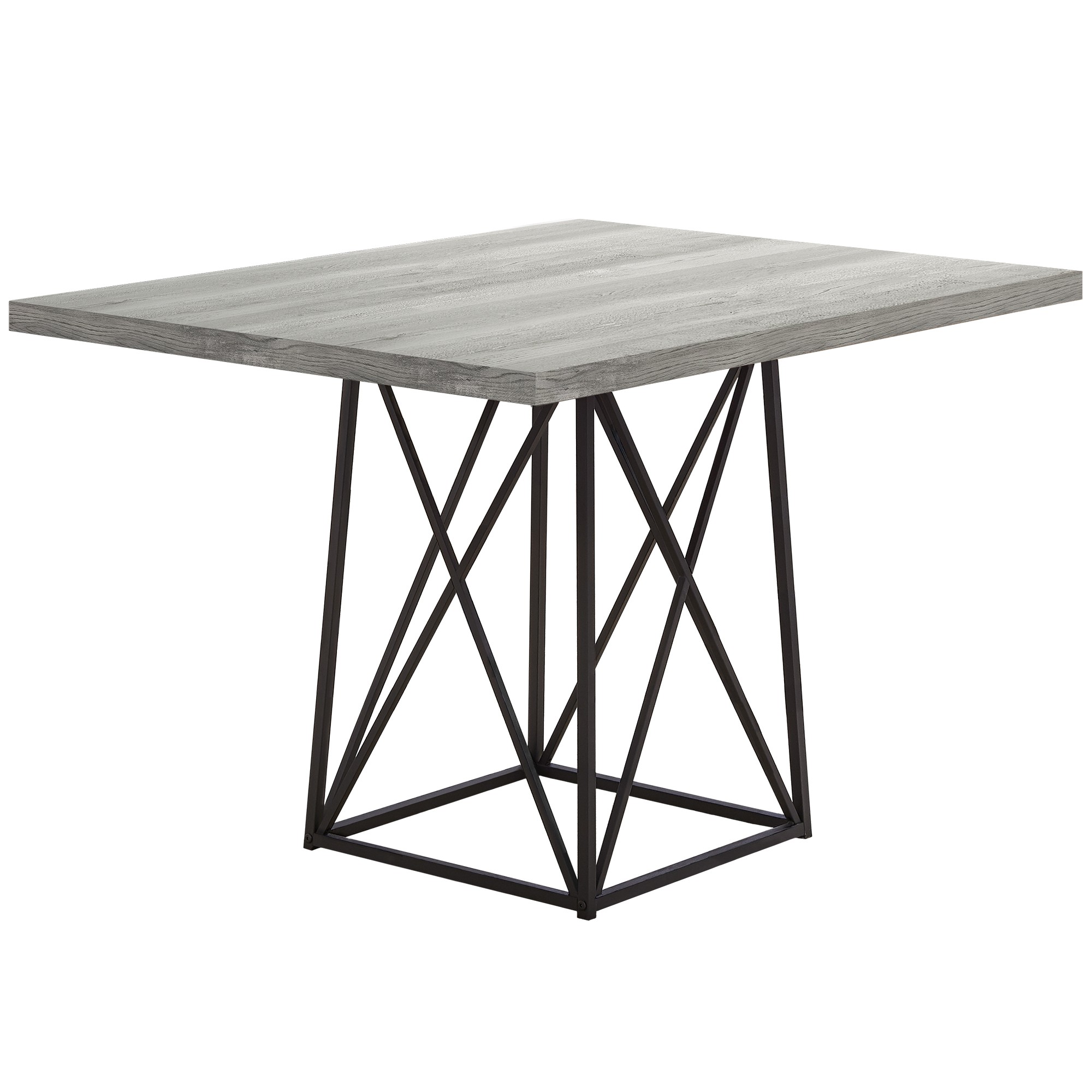 36" x 48" 31" GreywithBlack Reclaimed Wood Particle Board and Metal Dining Table
