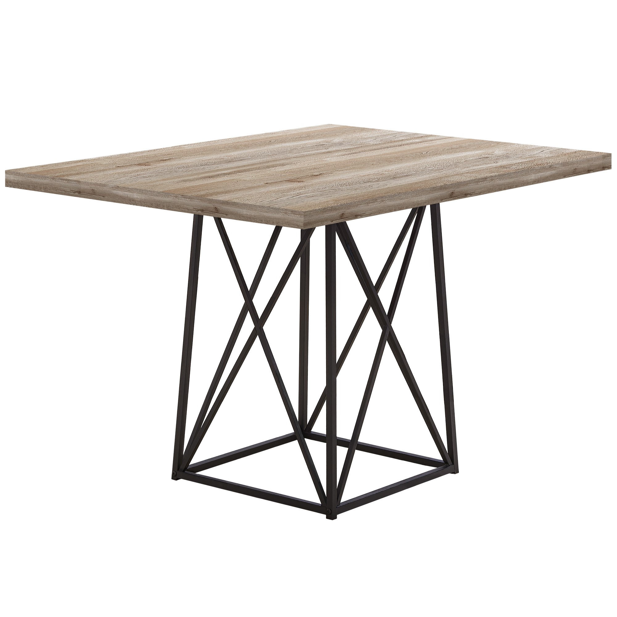 36" x 48" x 31" Dark Taupe Particle Board Metal Dining Table