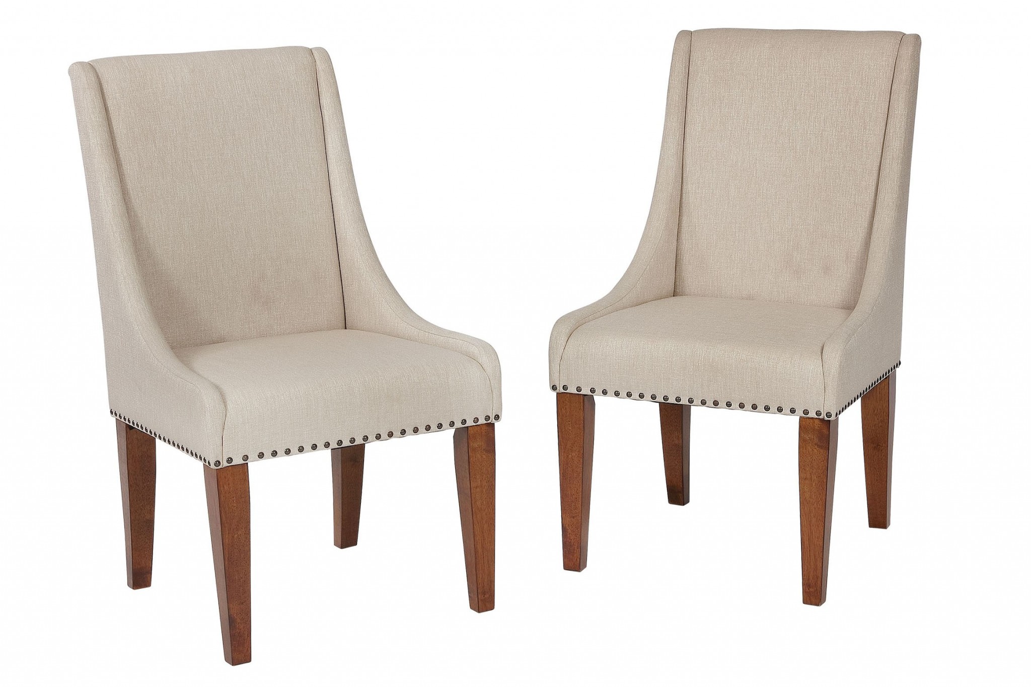 22" X 27" X 40" Tobacco Upholstered with wood trim Set of Two Chairs