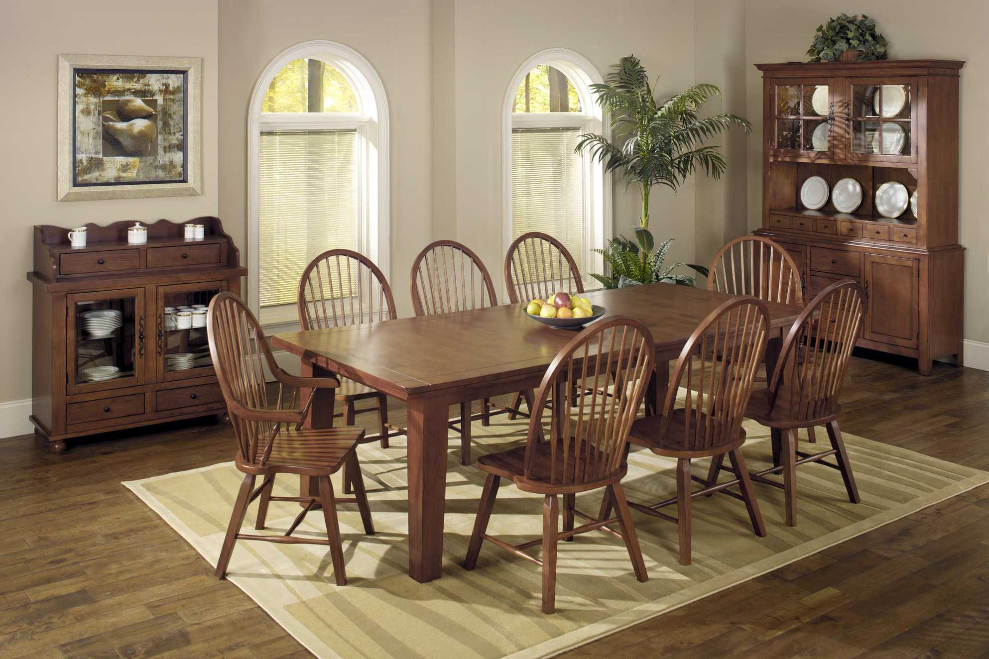 44" X 96" X 30" Tobacco Hardwood Extendable Dining Table with Leaf